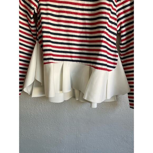 Anthropologie English Factory Woman  Striped Knit Ruffled Peplum Blouse … - Picture 3 of 12